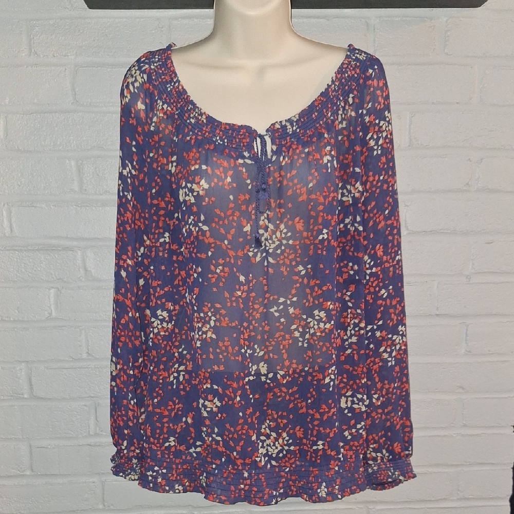 🌟 Sheer Blue Blouse by Esprit. Size 14.